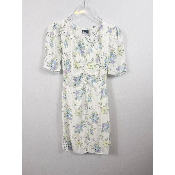 NWT The Kooples Floral Shirred Puff-Sleeve Mini Dress XS - Picture 5 of 10
